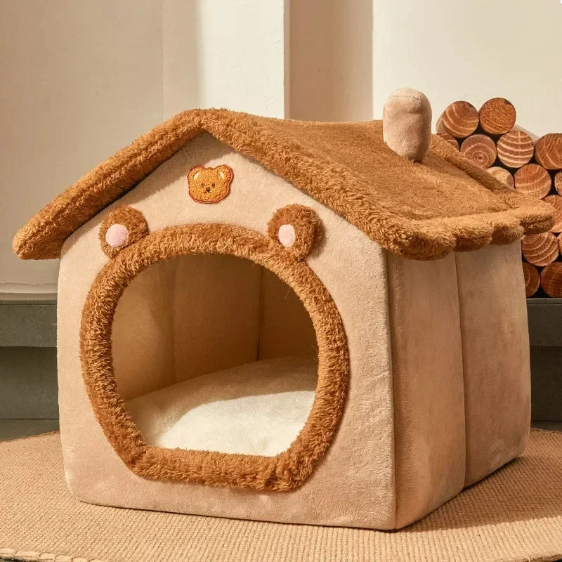 Foldable Pet House Warm Winter Bed