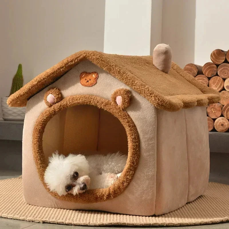 Foldable Pet House Warm Winter Bed