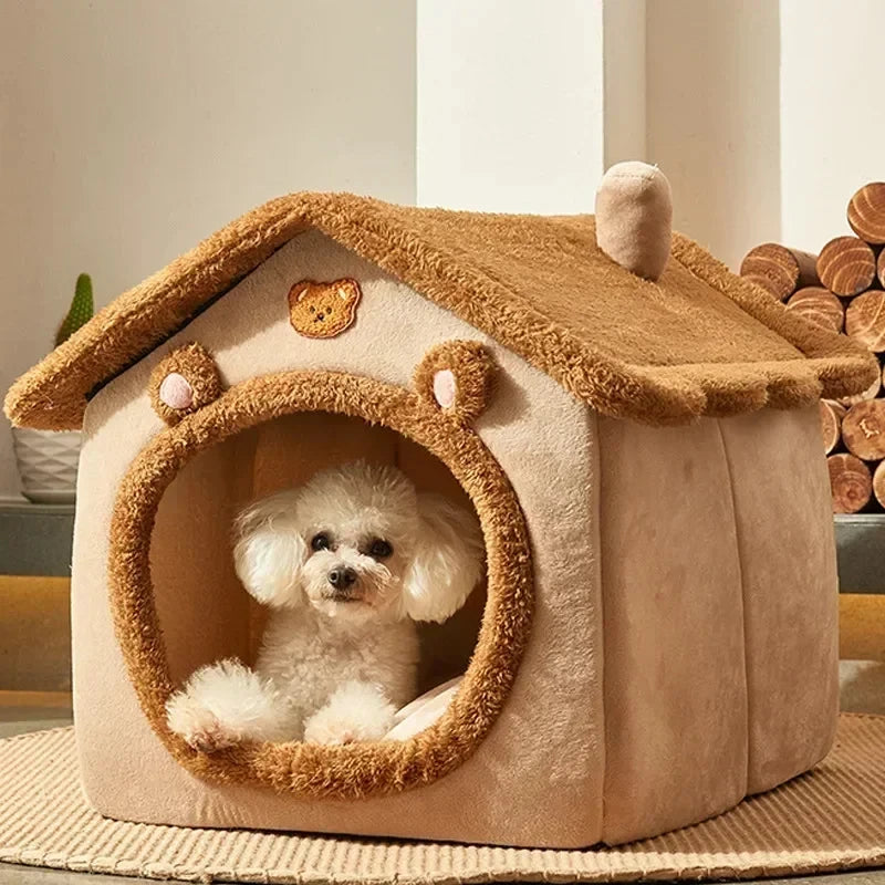 Foldable Pet House Warm Winter Bed