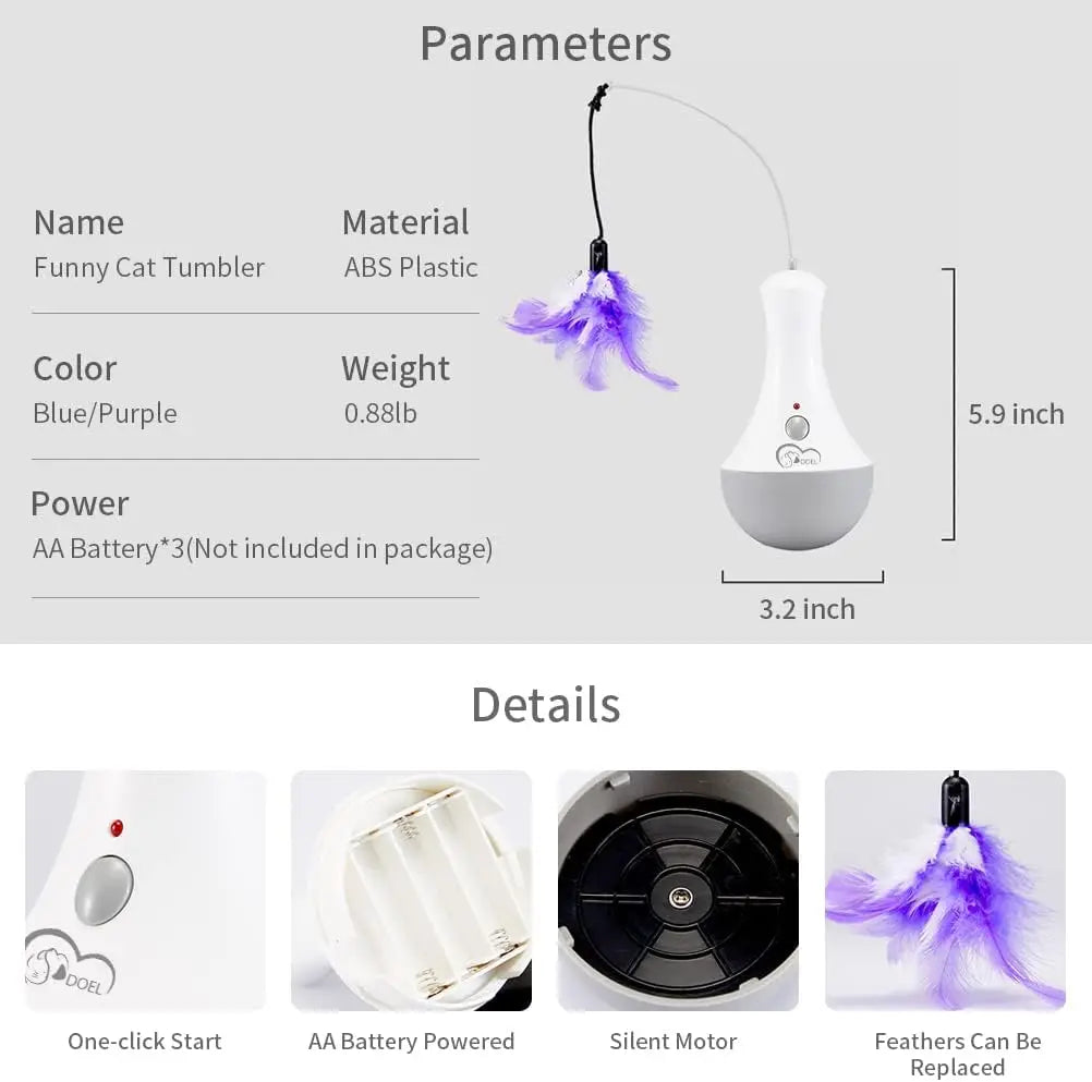 Automatic Interactive Feather Teaser Toy