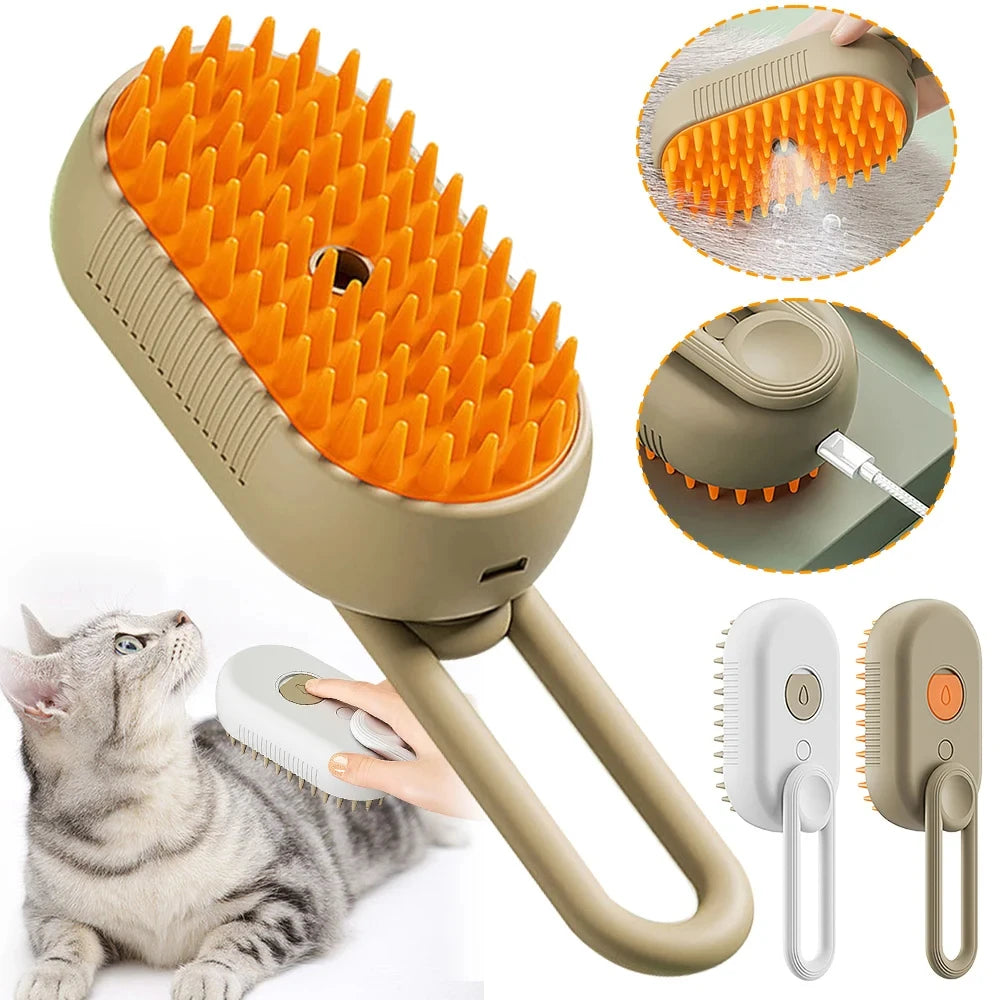 3-in-1 Steam Brush Grooming Comb