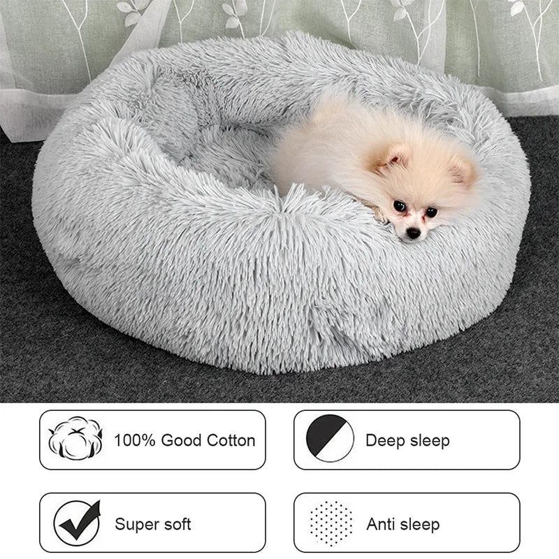 Soft Plush Round Cozy Bed