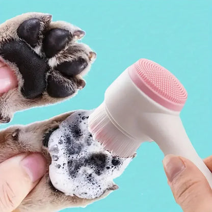 Dual-Sided Silicone Paw Cleaner Brush