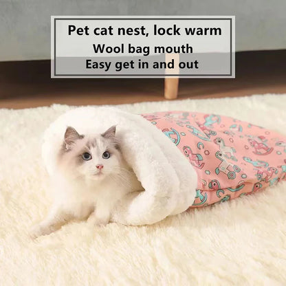 Warm Winter Cat Bed Cozy