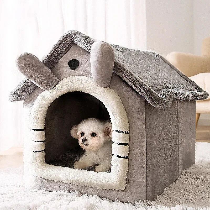 Foldable Pet House Warm Winter Bed